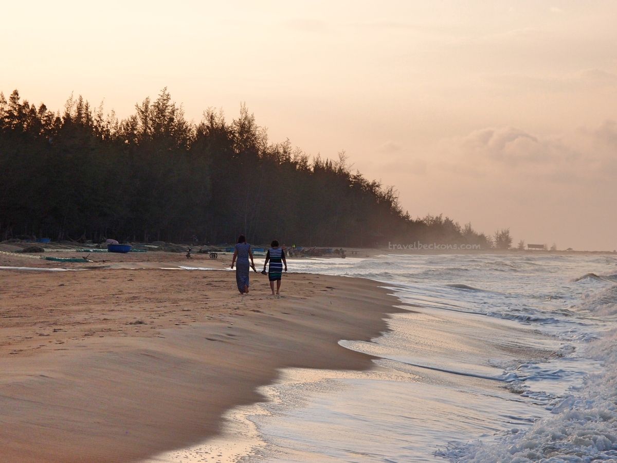 Tourists relaxing on a beach in Vietnam