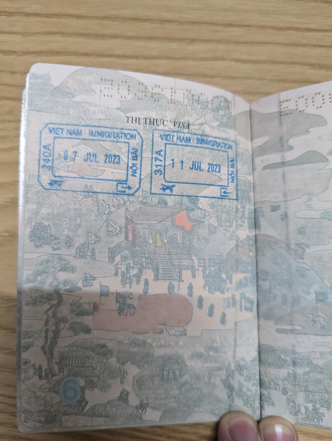 Vietnam passport with entry stamp